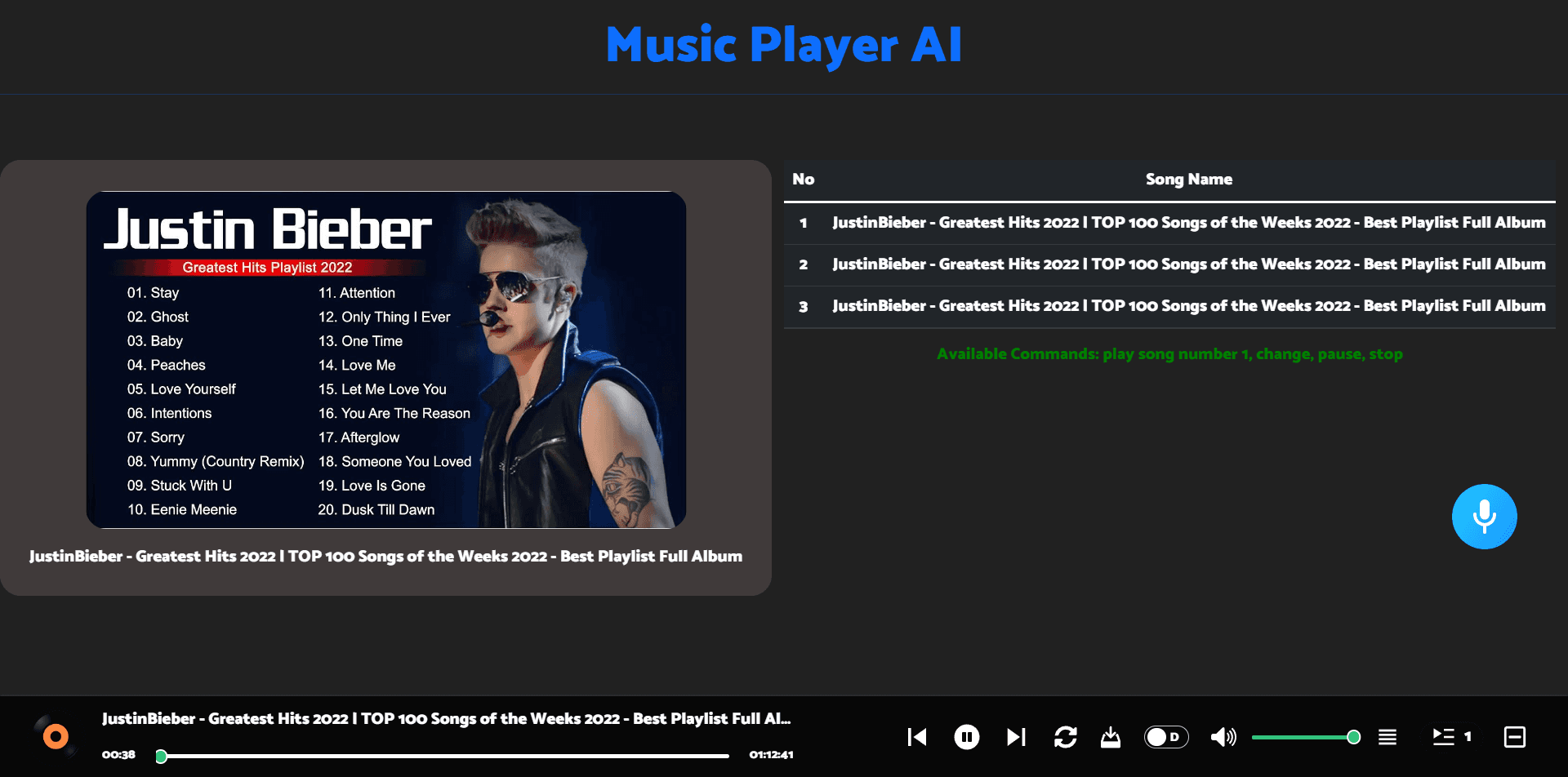 Music Player AI